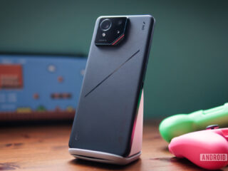 ASUS ROG Phone 9 Pro back with gaming accessories