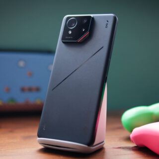 ASUS ROG Phone 9 Pro back with gaming accessories