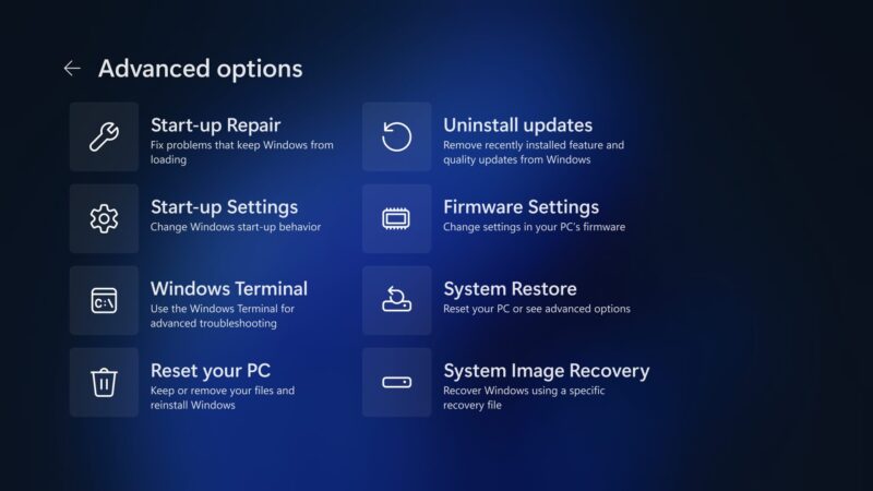 windows 11 recovery