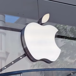 apple logo building