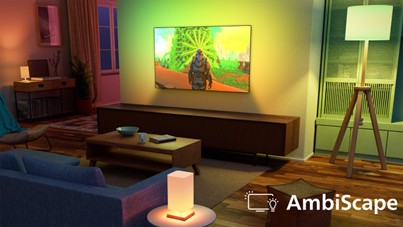 Philips 2026 TV Serisi AmbiScape teknolojisi oda aydınlatma