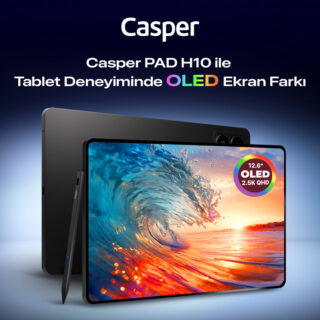 casper pad h10 oled ekran genel gorunum