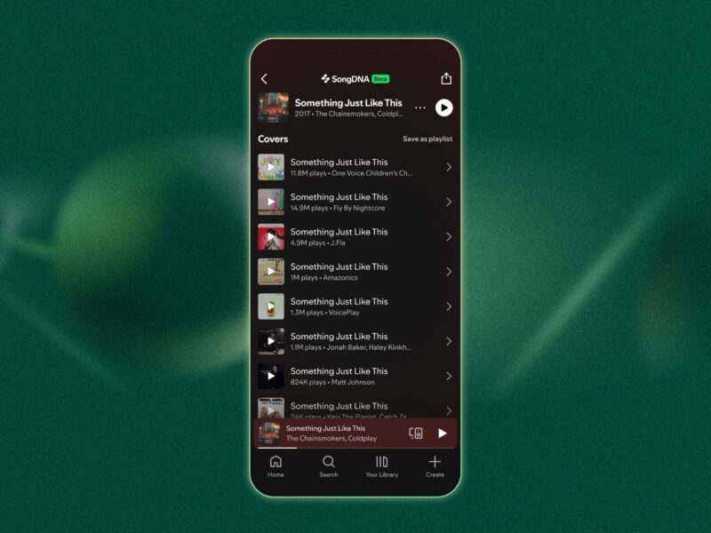 potify songdna now playing ekrani