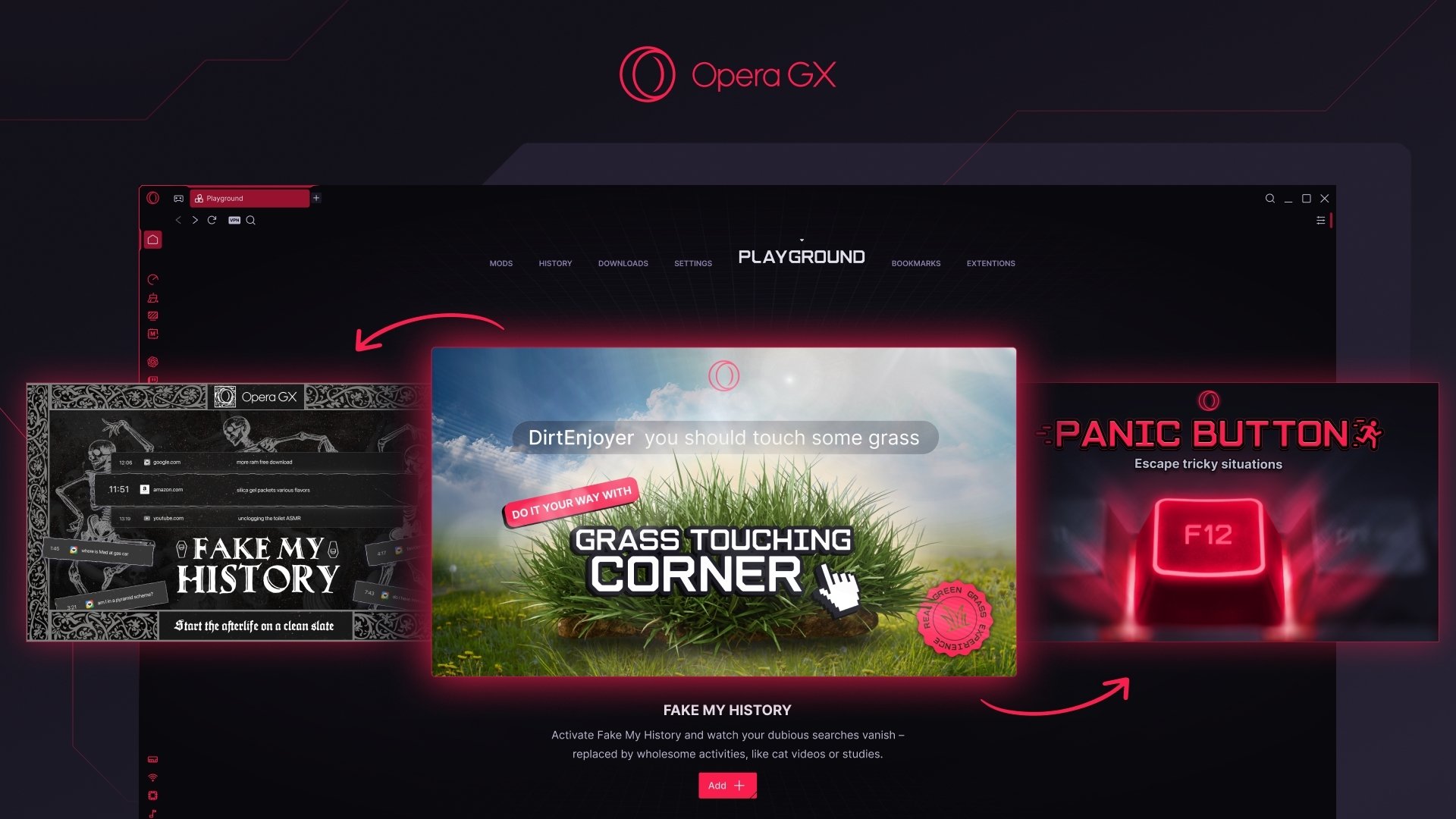 opera gx panic button