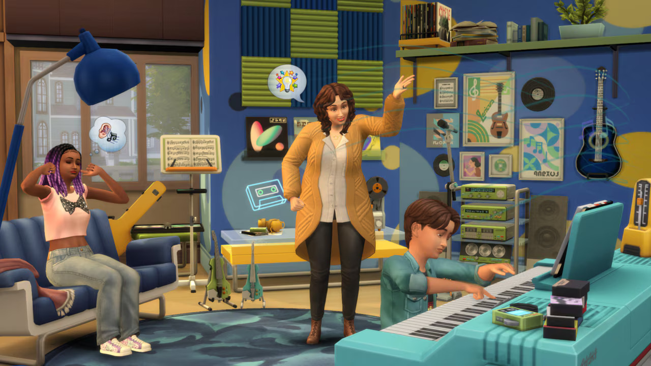 the sims 4 music den kit odasi