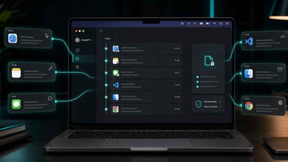 ChatGPT Computer History arayüzü ve Mac masaüstü uygulaması