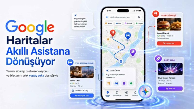 Google Haritalar yeni yapay zeka asistanı arayüzü