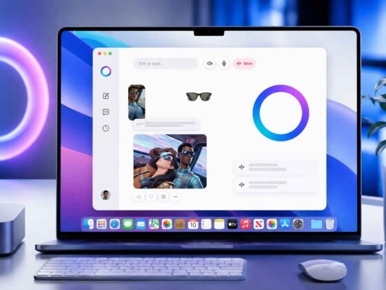 Mac ekranında çalışan Meta AI masaüstü uygulaması