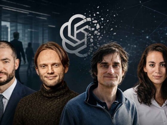 OpenAI şirket binası ve yönetim kadrosu temsilî görseli