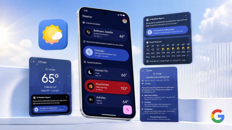 Google pixel weather guncellemesi brief yapay zeka arayüzü 