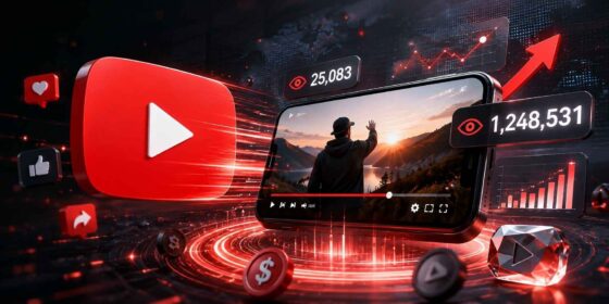 YouTube video izlenme sayısı göstergesi ve oynatma ekranı