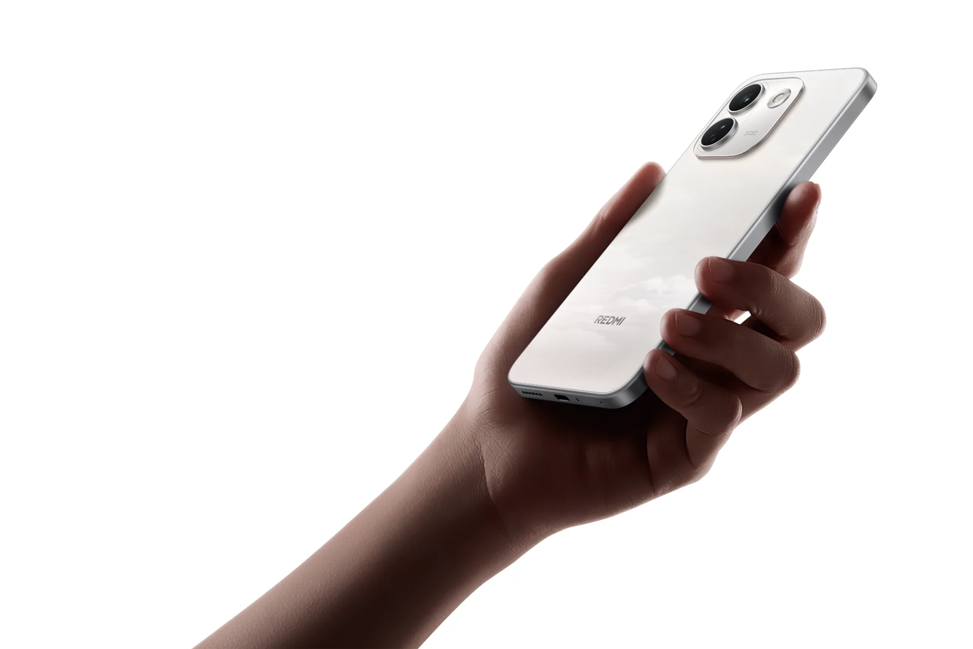 redmi note 17 pro max 5g cloud blush white handheld back