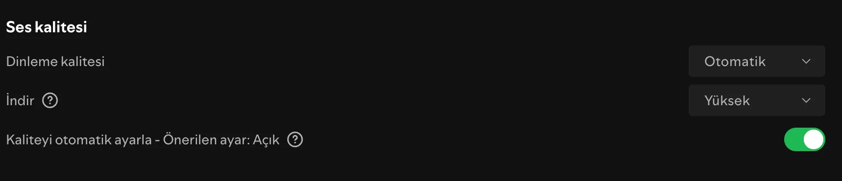spotify ses kalitesi